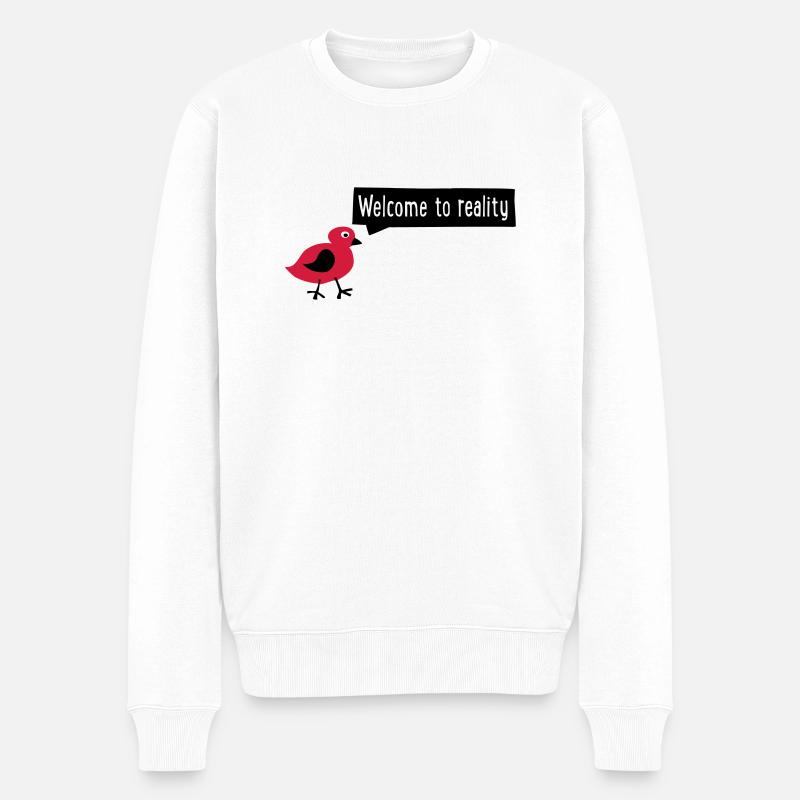 lustig - Männer Premium Bio Pullover - Weiß