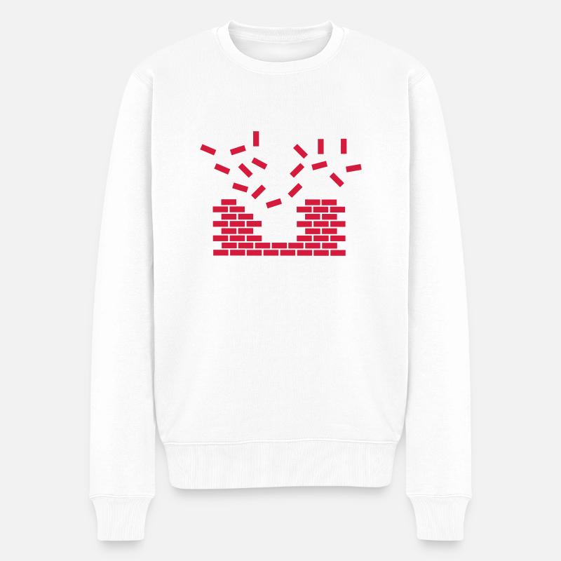Wall Explosion - Männer Premium Bio Pullover - Weiß