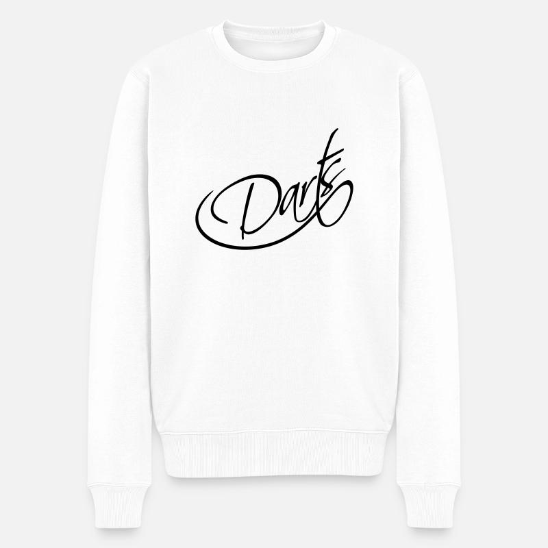 Darts Logo Design - Männer Premium Bio Pullover - Weiß