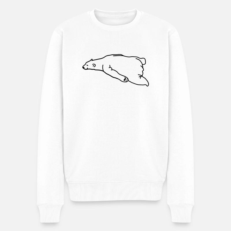 lazy_bear - Männer Premium Bio Pullover - Weiß