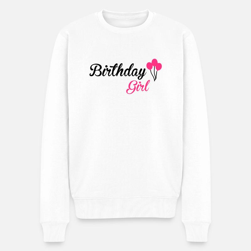 Birthday Girl - Männer Premium Bio Pullover - Weiß