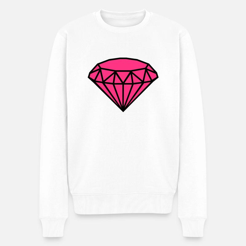 Diamant - Männer Premium Bio Pullover - Weiß