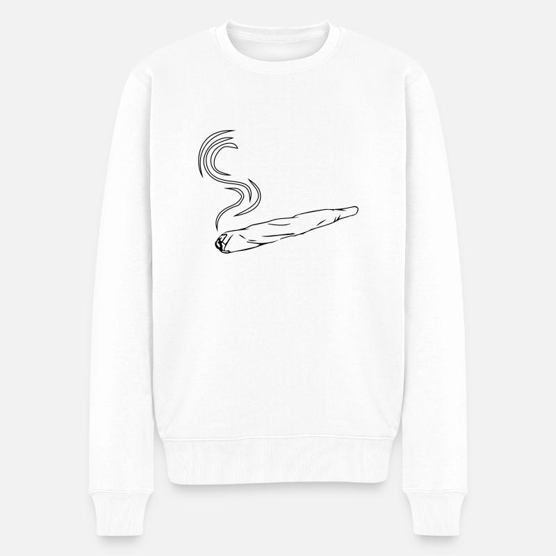 joint design kiffen - Pull Premium bio Homme - blanc