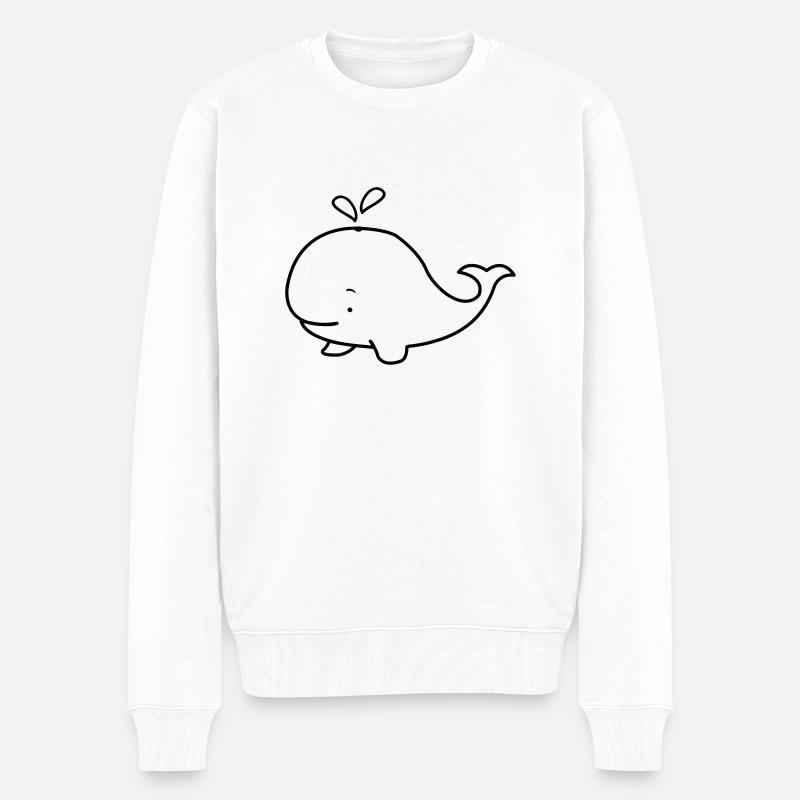 suesser_wal_01 - Männer Premium Bio Pullover - Weiß