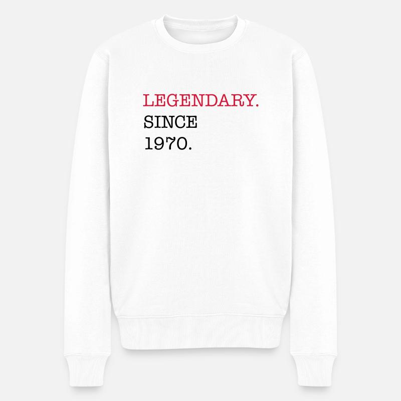 1970 - Männer Premium Bio Pullover - Weiß