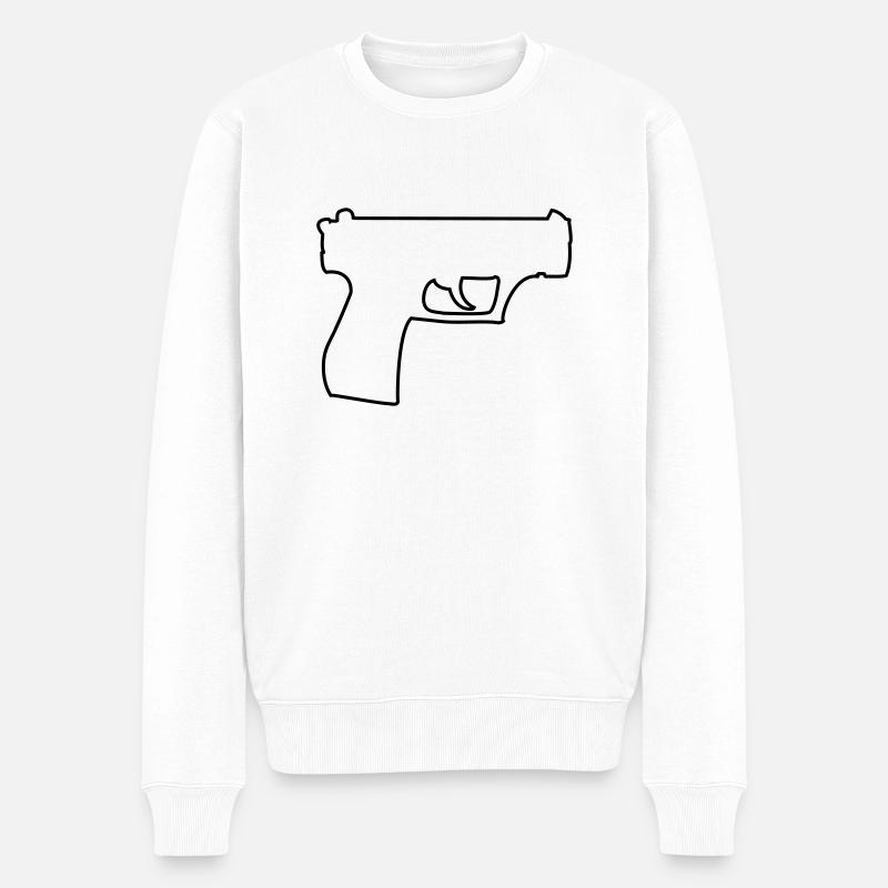 pistole - Männer Premium Bio Pullover - Weiß