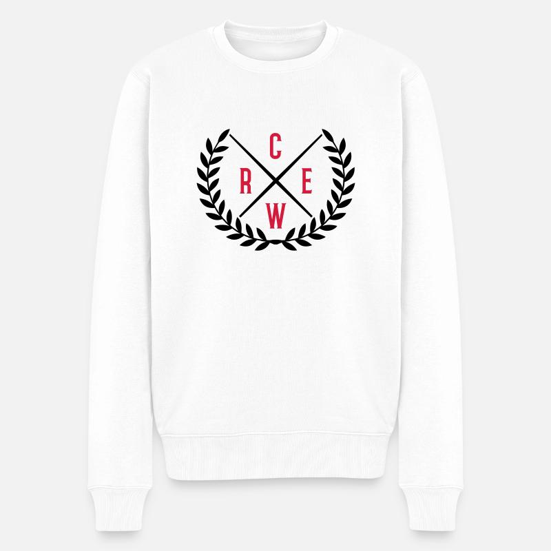 crew kranz - Männer Premium Bio Pullover - Weiß
