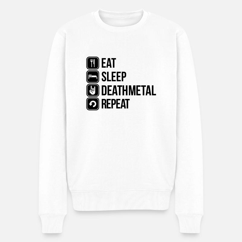 death metal - Männer Premium Bio Pullover - Weiß