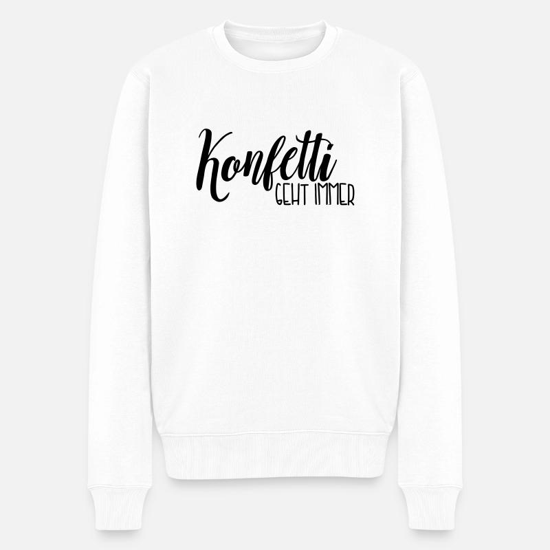 Konfetti geht immer - Männer Premium Bio Pullover - Weiß