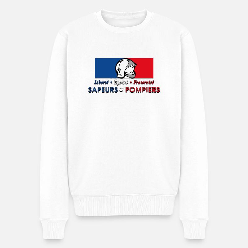 Sapeurs Pompiers Liberté Egalité Fraternité - Pull Premium bio Homme - blanc