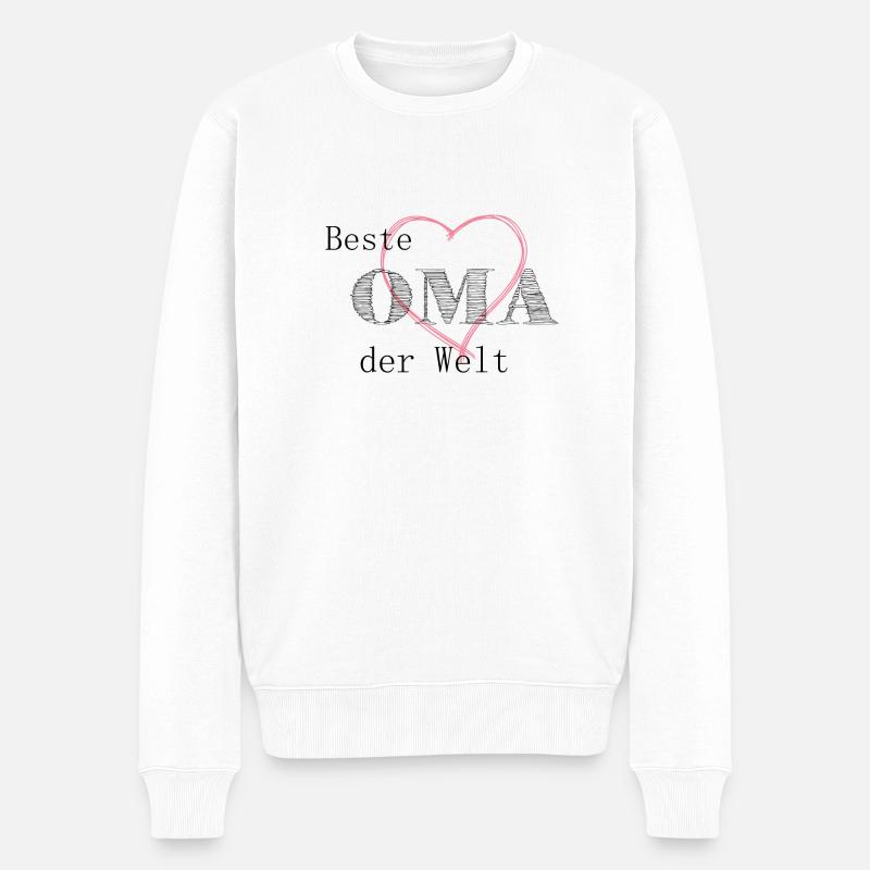 Beste Oma - Männer Premium Bio Pullover - Weiß