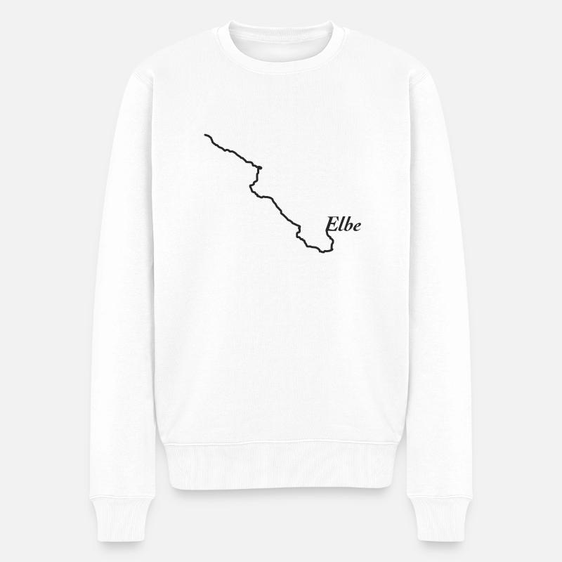 Elbe - Männer Premium Bio Pullover - Weiß