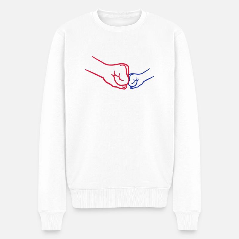 Kind 2 Fäuste - Männer Premium Bio Pullover - Weiß