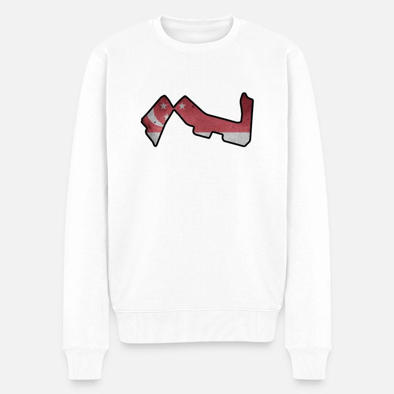 Circuit de Singapour avec drapeau - Pull Premium bio Homme - blanc