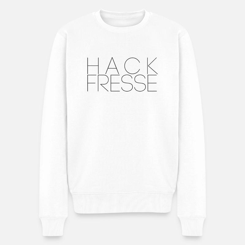 HACKFRESSE - Männer Premium Bio Pullover - Weiß