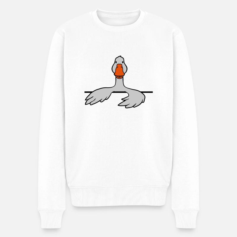 Derrière Wall Gans Comic - Pull Premium bio Homme - blanc