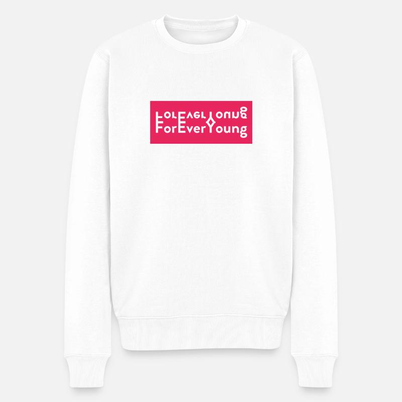 For Ever Young Design's - Männer Premium Bio Pullover - Weiß