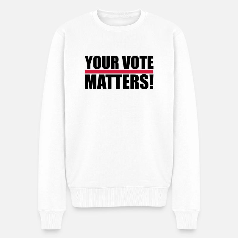 votre vote compte citation - Pull Premium bio Homme - blanc