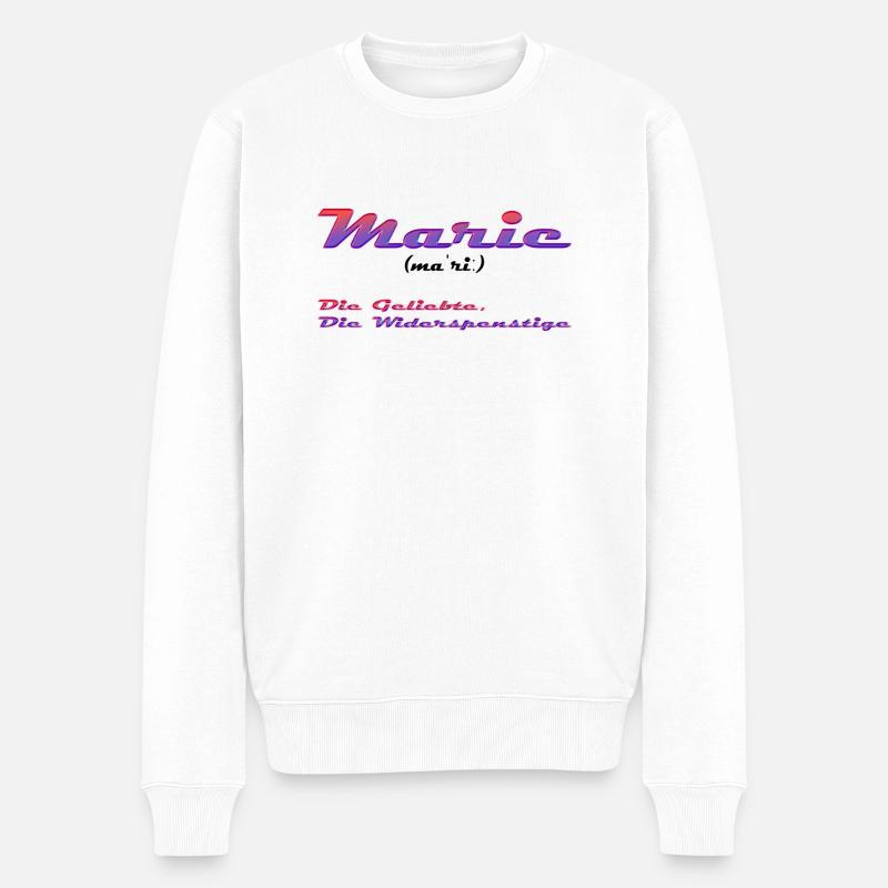 Marie - Männer Premium Bio Pullover - Weiß