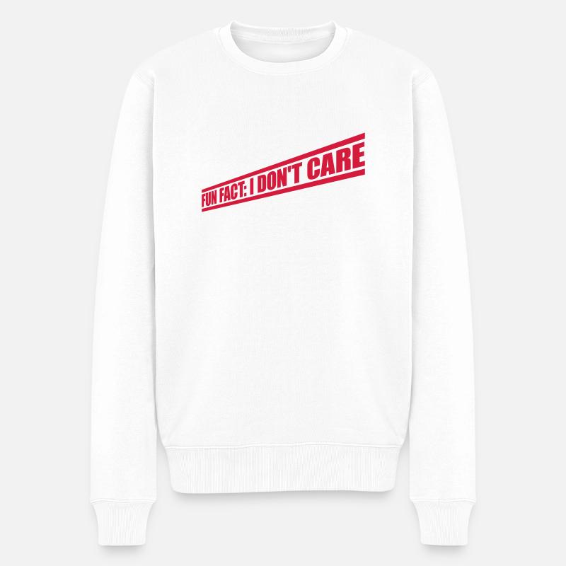 I dont care fact - Männer Premium Bio Pullover - Weiß