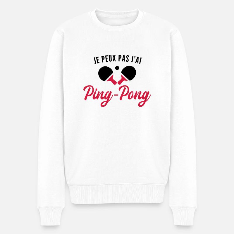 je peux pas j ai ping-pong - Pull Premium bio Homme - blanc