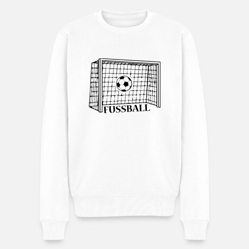 Fußball Soccer - Männer Premium Bio Pullover - Weiß