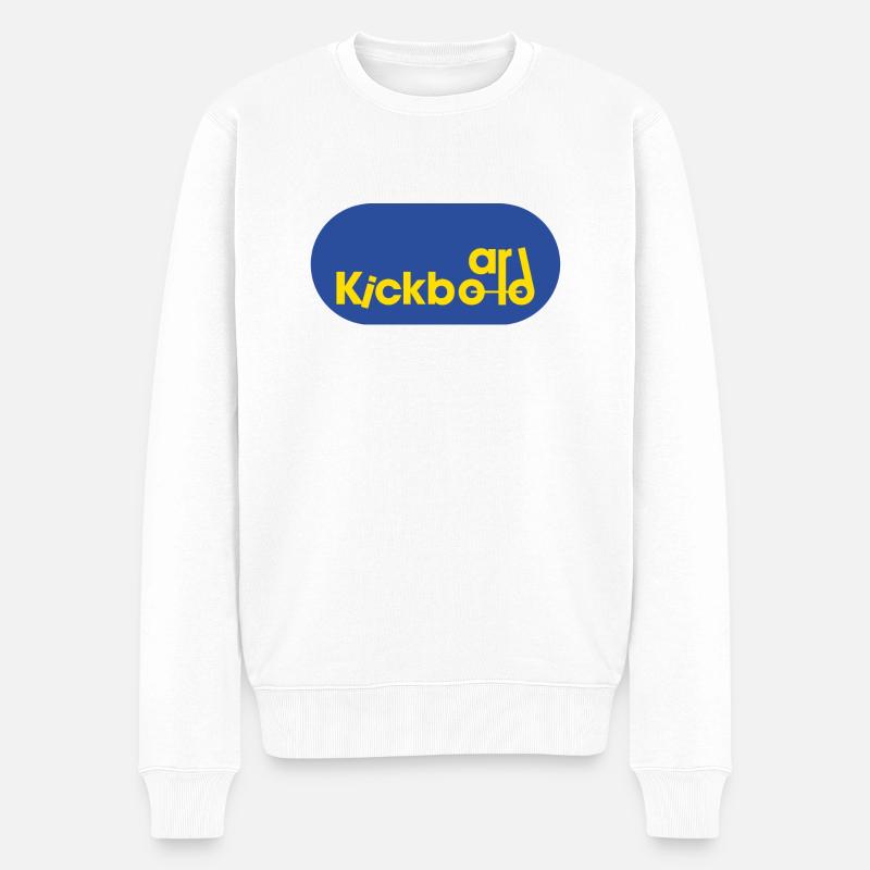 Kickboard Logo - Männer Premium Bio Pullover - Weiß
