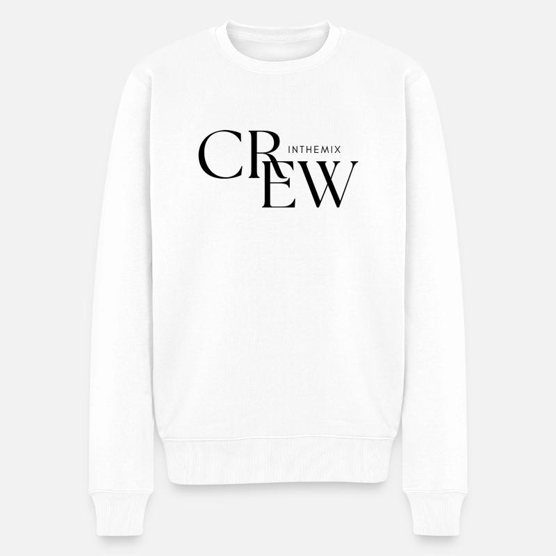 Crewlogo in Schwarz - Männer Premium Bio Pullover - Weiß