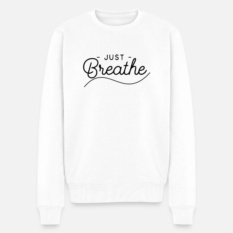 JB - Tief durchatmen - Männer Premium Bio Pullover - Weiß
