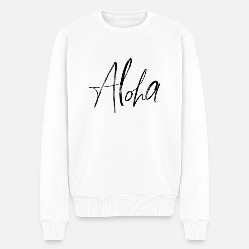 Aloha - Männer Premium Bio Pullover - Weiß