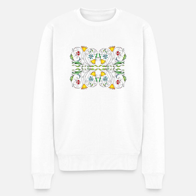 Fleur - Pull Premium bio Homme - blanc