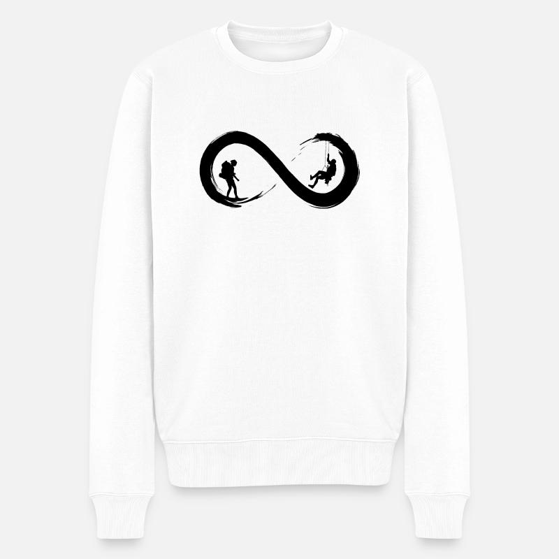 Unendliches Klettern - Männer Premium Bio Pullover - Weiß
