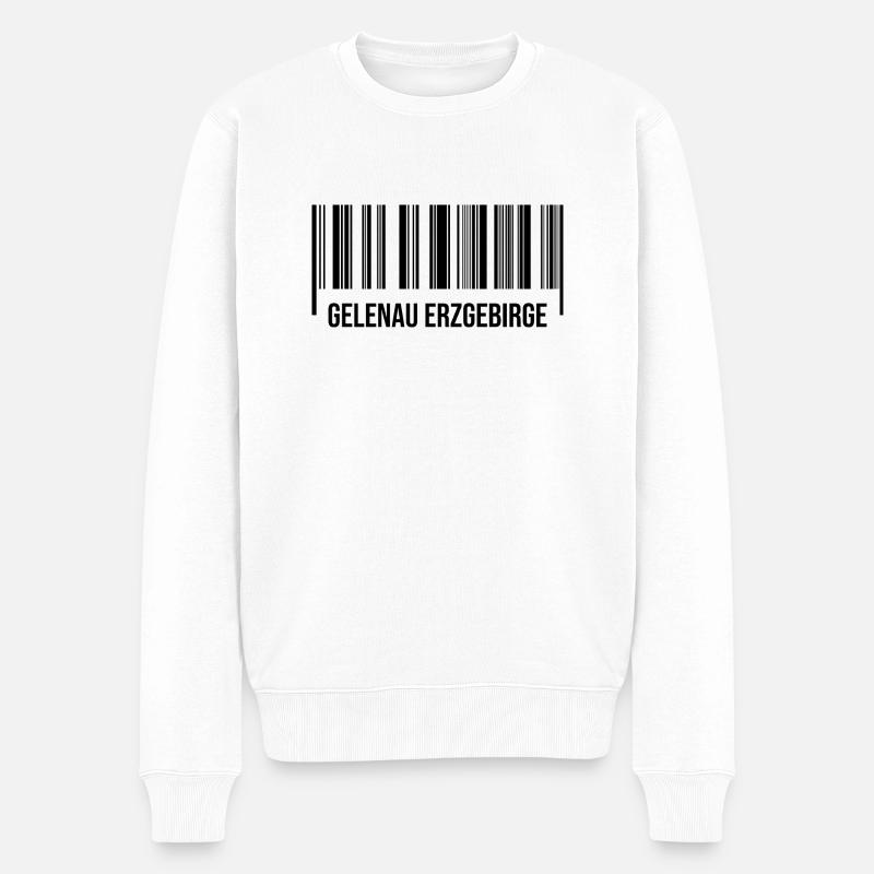 Erzgebirge Strichcode Gelenau Erzgebirge - Männer Premium Bio Pullover - Weiß