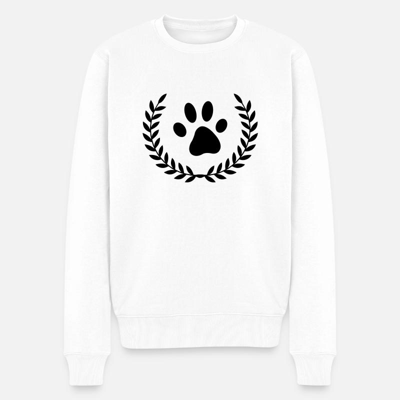 kranz pfote - Männer Premium Bio Pullover - Weiß