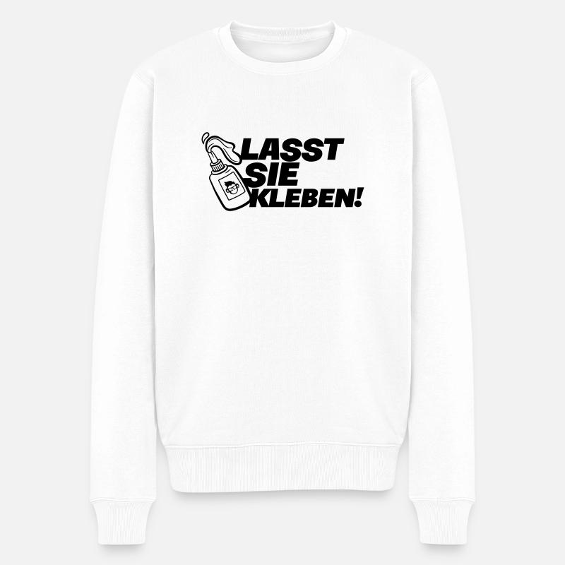 Klimakleber - lasst Sie kleben - Männer Premium Bio Pullover - Weiß