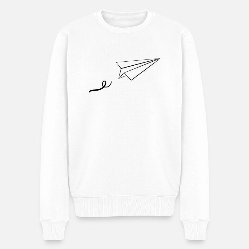 Papierflieger - Männer Premium Bio Pullover - Weiß