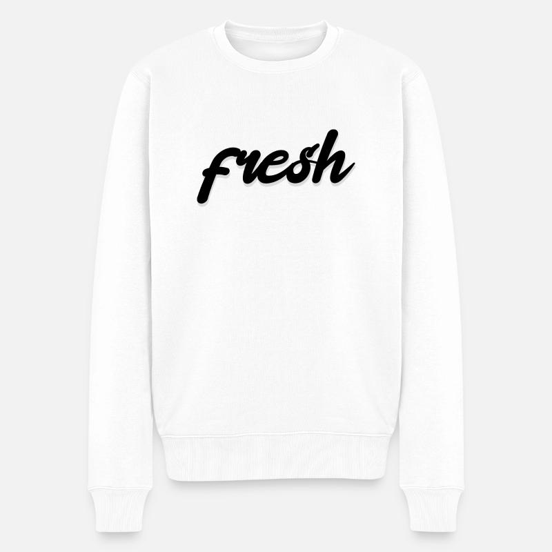 fresh - Männer Premium Bio Pullover - Weiß