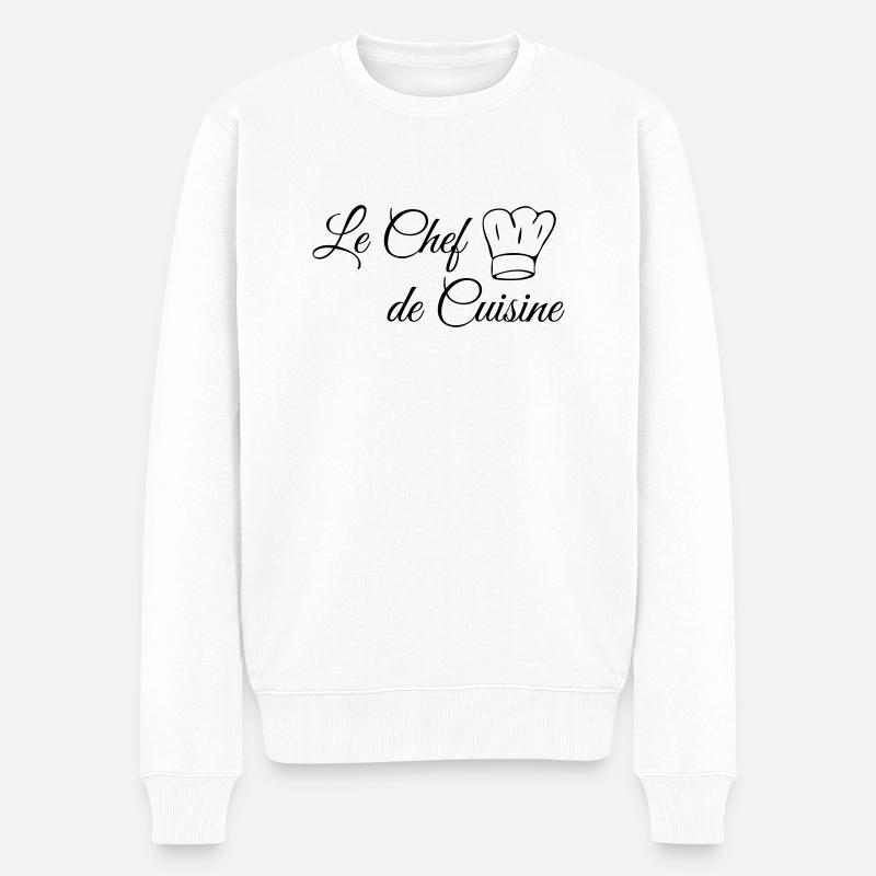 Le Chef de Cuisine - Chefkoch - Männer Premium Bio Pullover - Weiß