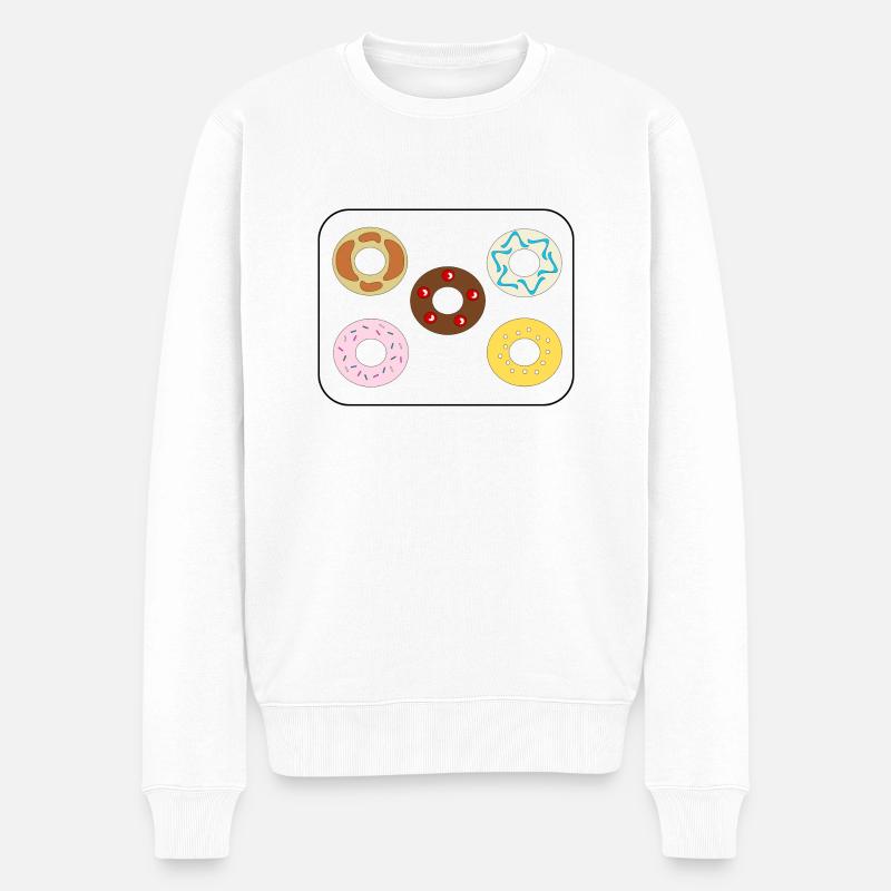 Donuts divers - Männer Premium Bio Pullover - Weiß