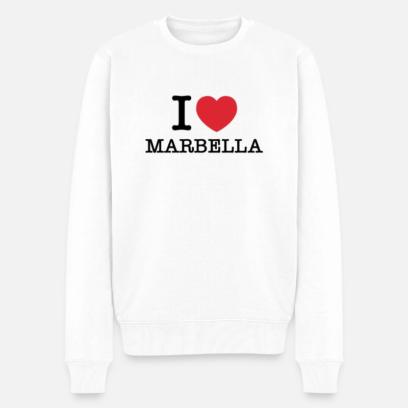 J’aime Marbella | Marbella | I Heart Marbella - Pull Premium bio Homme - blanc