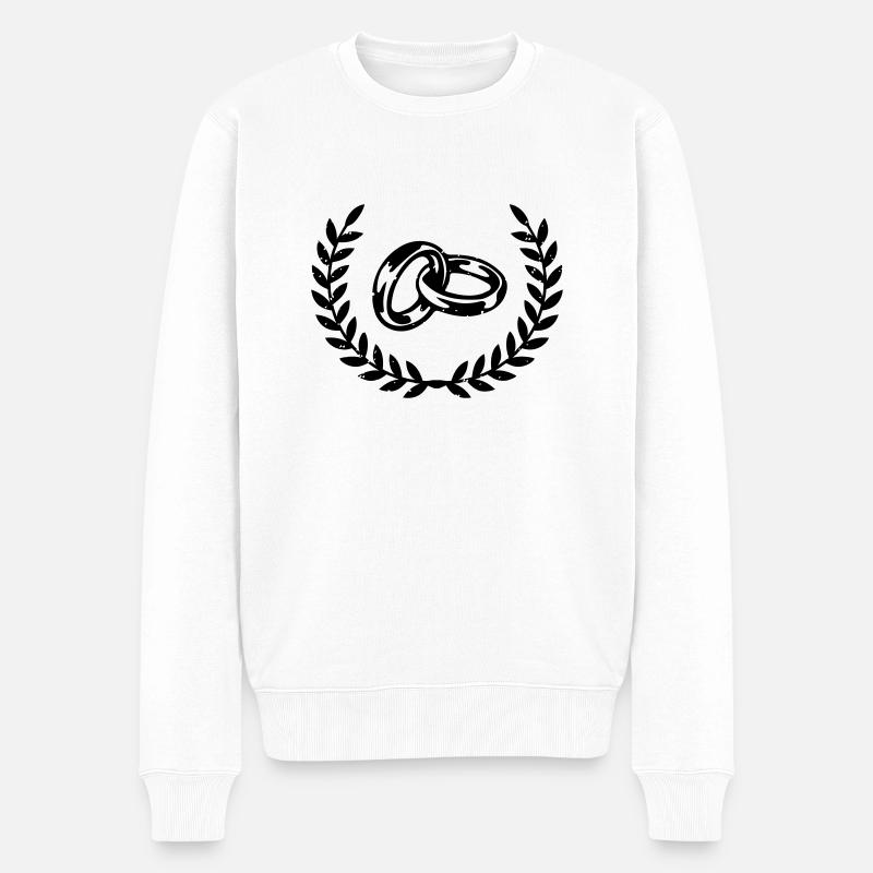 eheringe - Männer Premium Bio Pullover - Weiß