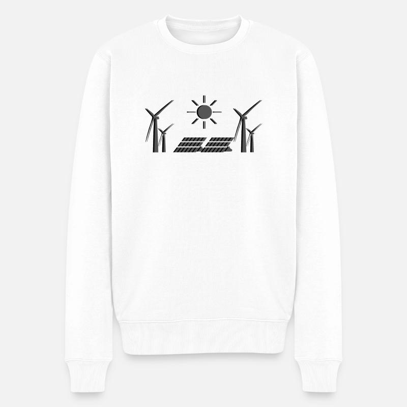 Erneuerbare Energie - Tag der Erde - ApriNoeScor - Männer Premium Bio Pullover - Weiß