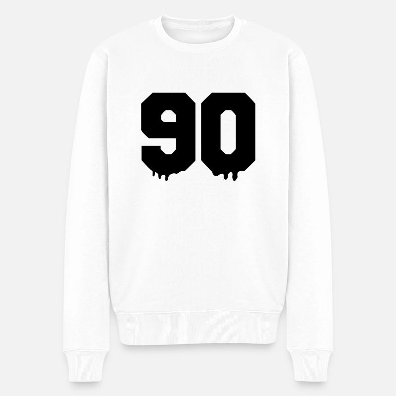 90 - Männer Premium Bio Pullover - Weiß