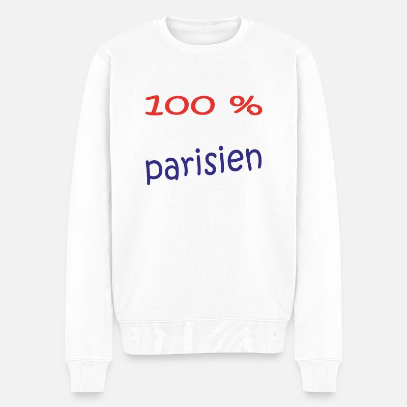 Pariser - Männer Premium Bio Pullover - Weiß
