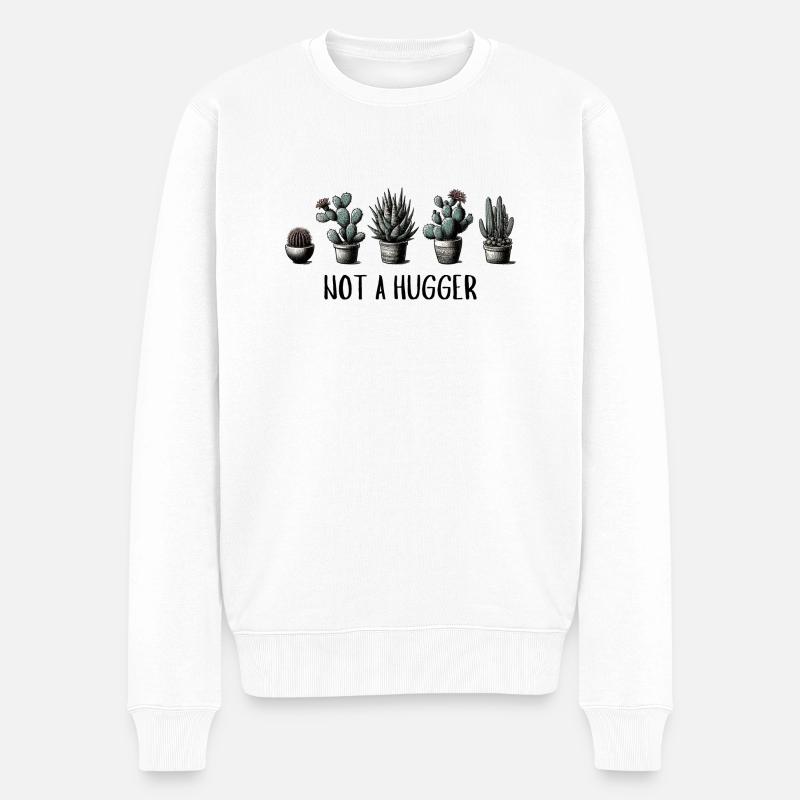 Kein Umarmer - Männer Premium Bio Pullover - Weiß