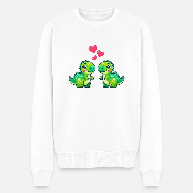 dino love - Männer Premium Bio Pullover - Weiß