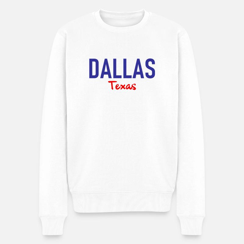 Dallas - Texas - États-Unis - États-Unis d’Amérique - Pull Premium bio Homme - blanc