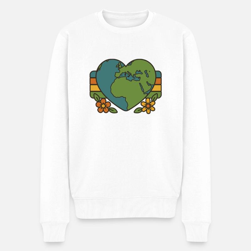 Planète du cœur - Pull Premium bio Homme - blanc