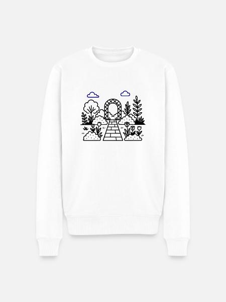 Garden Nursery Logo - Men's Premium Organic Jumper - white