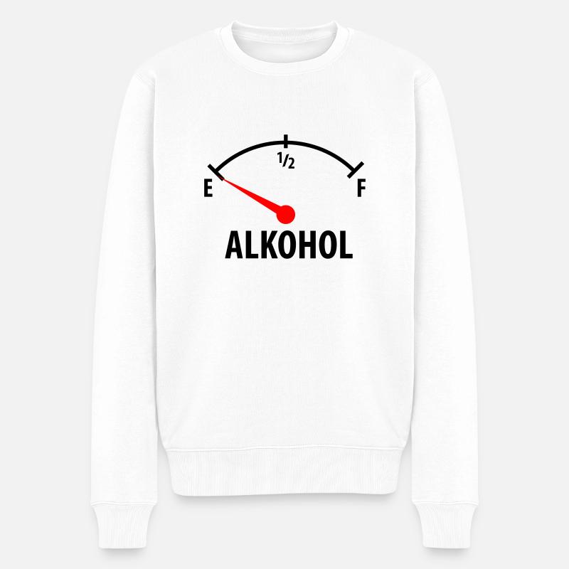 Alkohol Tacho - nüchtern - Männer Premium Bio Pullover - Weiß